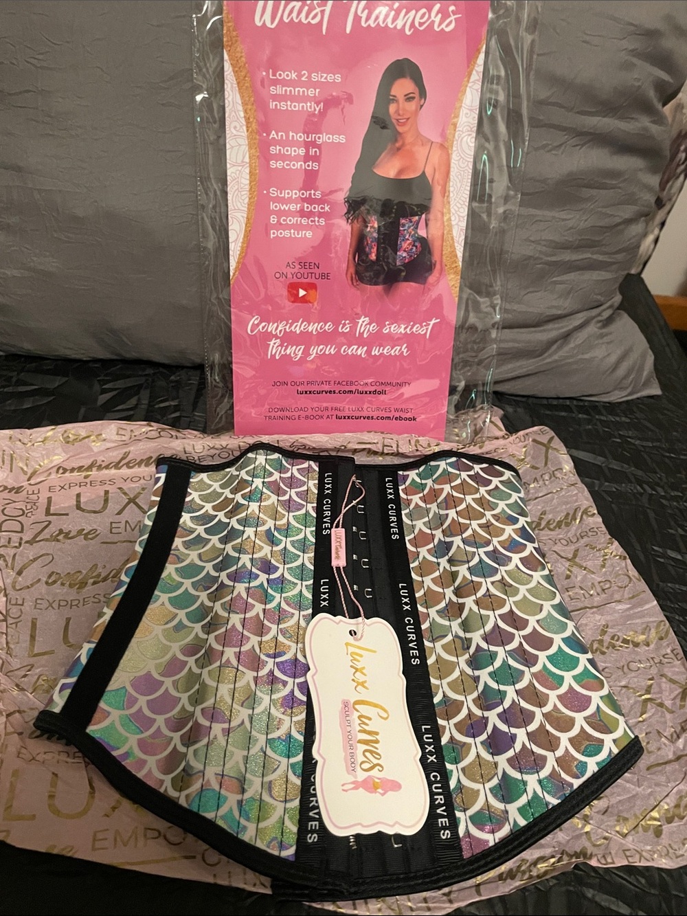 Luxx Curves Iridescent Mermaid Scale Waist Trainer